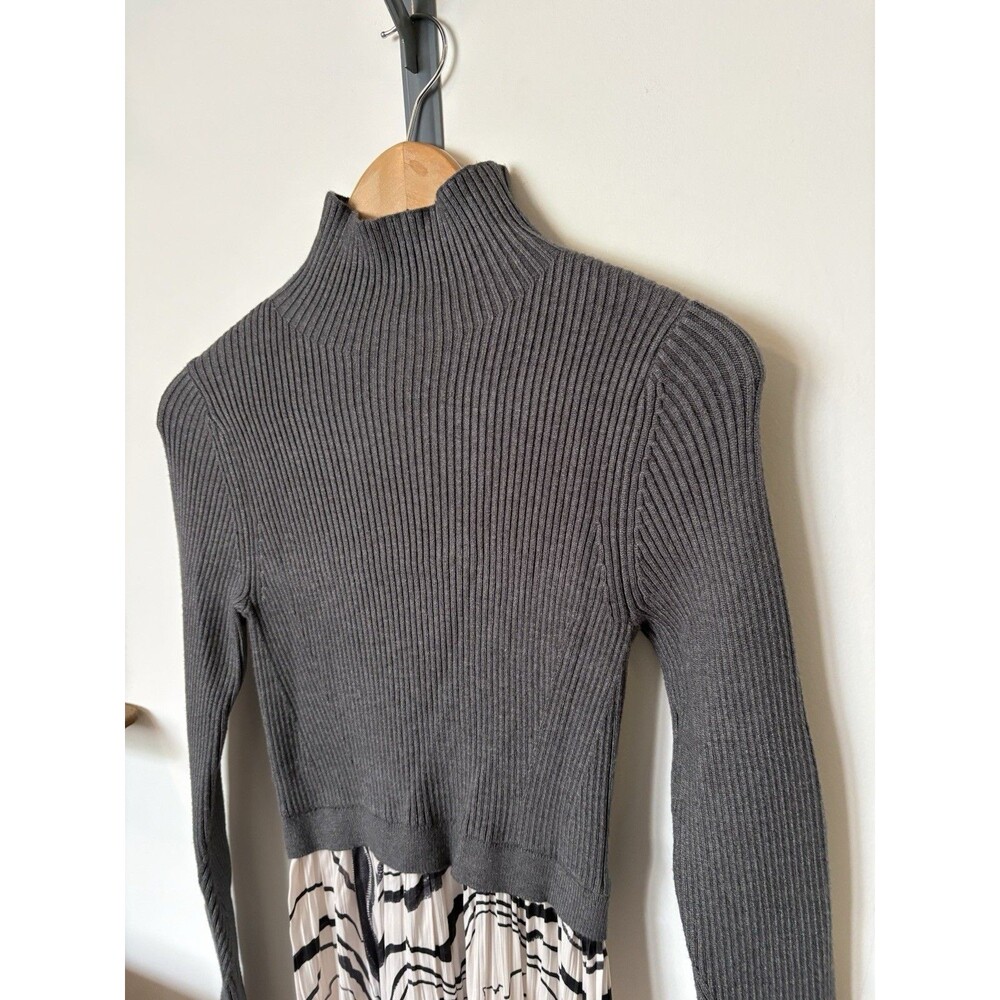 Anthropologie Gray White Thea Twofer Sweater Maxi Dress Size XS - Picture 5 of 12